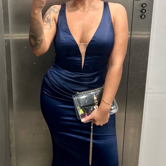 GALINA SIGNATURE stretch satin cowl back bridesmaid dress David’s Bridal - Picture 4 of 5